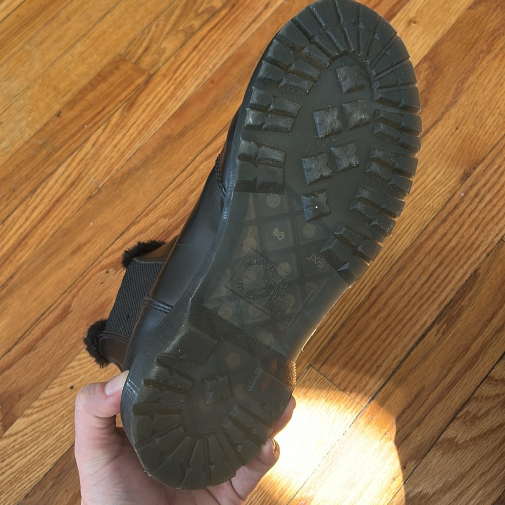 Dr. Martens Black Leather Chelsea Combat Boots with Yellow Stitching - Picture 6 of 6